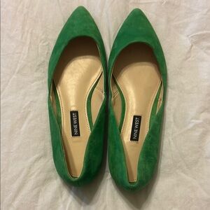 Nine West Green Flats Suede Loafers